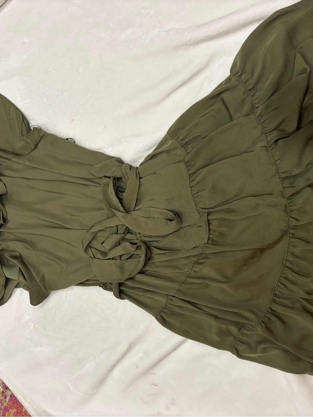 Lauren Ralph Lauren Olive Ruffle-Tier Dress - Picture 5 of 5